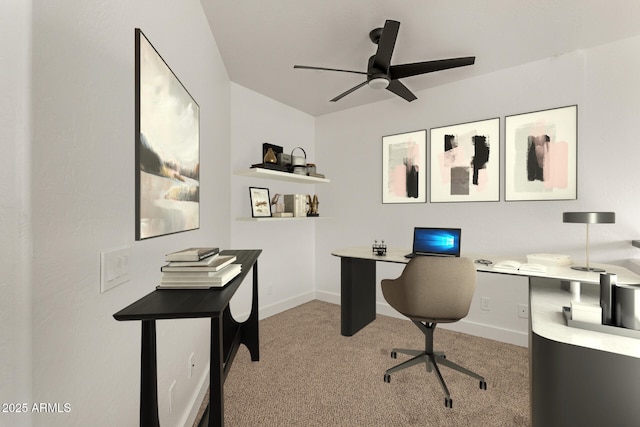 2019 E Campbell Ave Unit 110, Phoenix, AZ 85016 - office area with carpet flooring, a ceiling fan, and baseboards