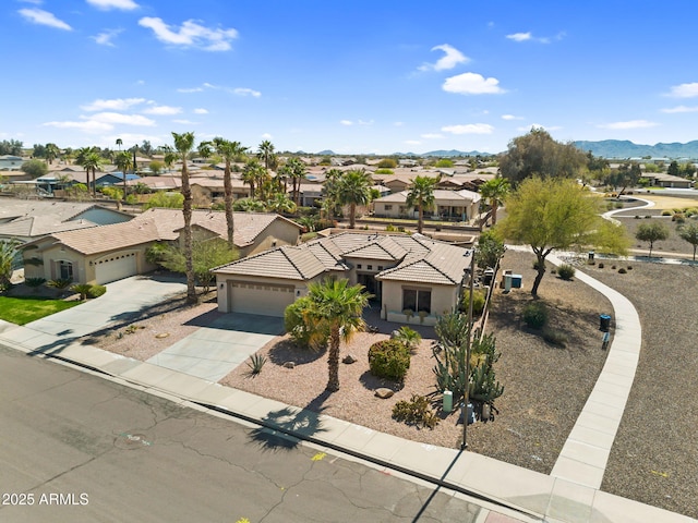 aerial view with a residential view