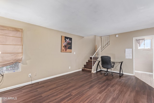 office featuring dark hardwood / wood-style floors