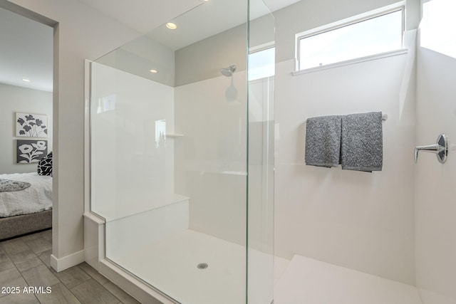 bathroom featuring walk in shower