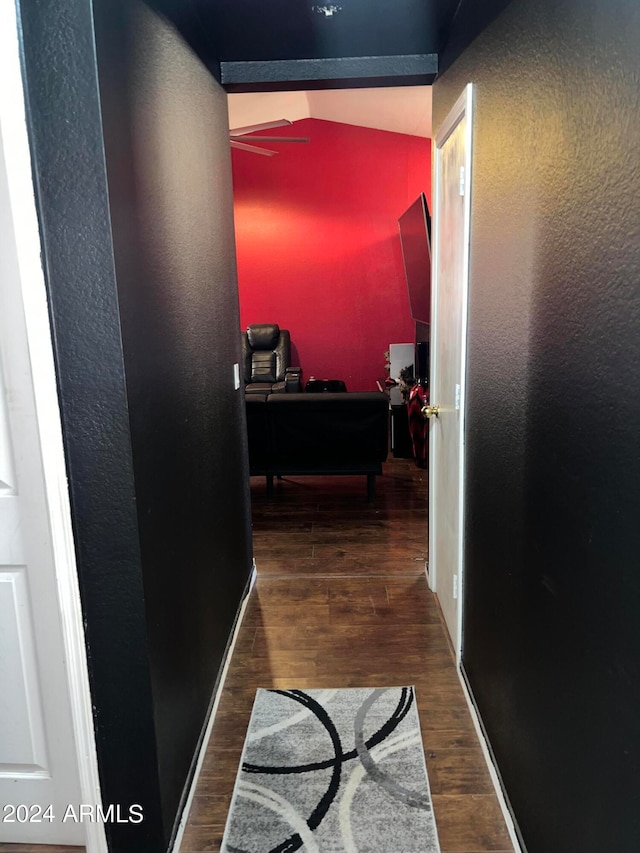 hall featuring dark hardwood / wood-style floors