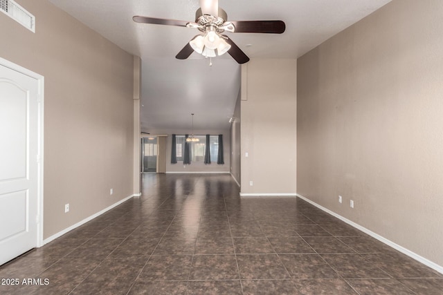 11352 E Dartmouth St, Mesa, AZ 85207 - unfurnished living room with ceiling fan and tile patterned flooring