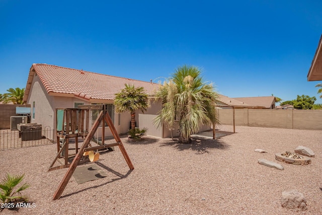 11352 E Dartmouth St, Mesa, AZ 85207 - fenced backyard with a playground