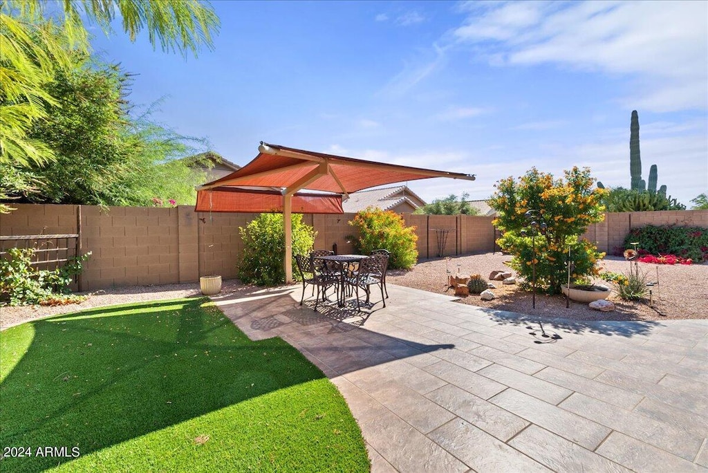 view of yard featuring a patio area