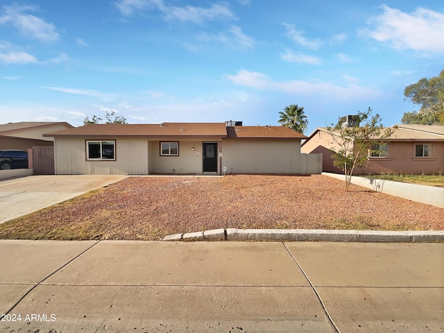 view of single story home