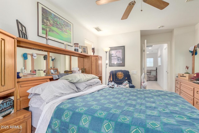 bedroom with visible vents