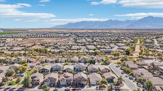 bird's eye view with a residential view and a mountain view