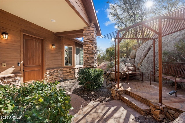 view of patio / terrace with a pergola