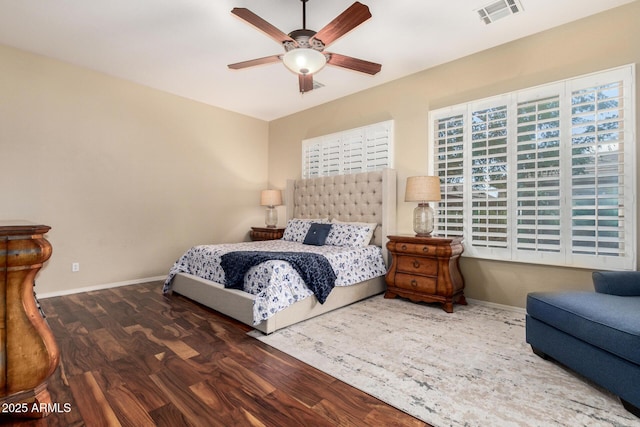 2554 E Honeysuckle Pl, Chandler, AZ 85286 - bedroom with wood finished floors and a ceiling fan
