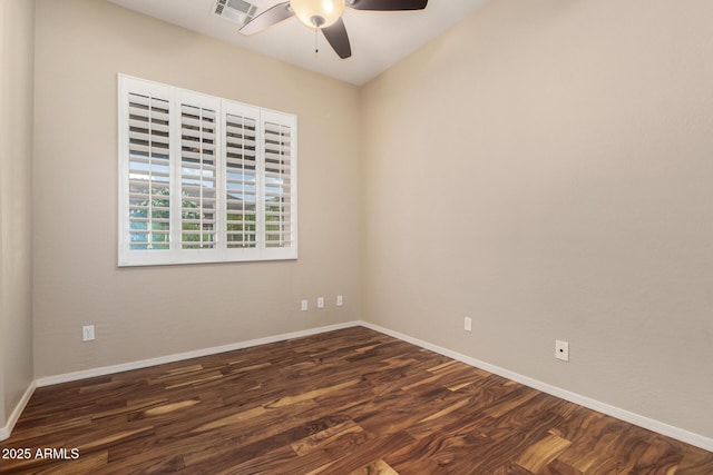 2554 E Honeysuckle Pl, Chandler, AZ 85286 - spare room featuring ceiling fan and dark wood-type flooring