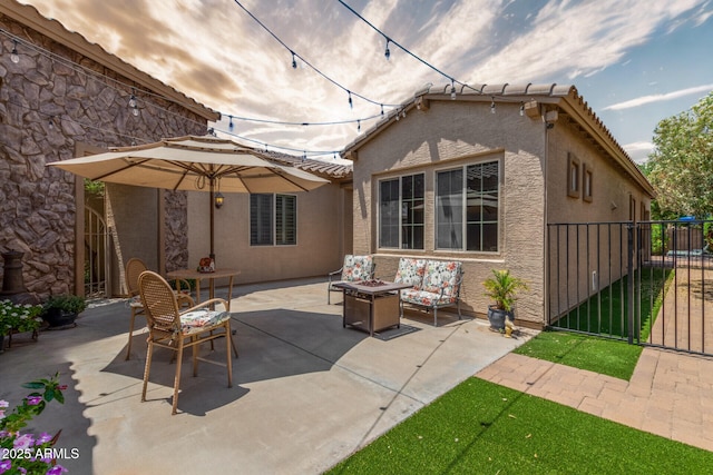 2554 E Honeysuckle Pl, Chandler, AZ 85286 - view of patio with a fire pit and a gate