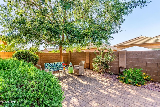 2554 E Honeysuckle Pl, Chandler, AZ 85286 - fenced backyard featuring a patio and an outdoor hangout area