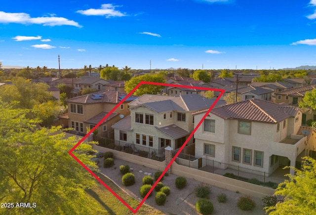 aerial view of residential area