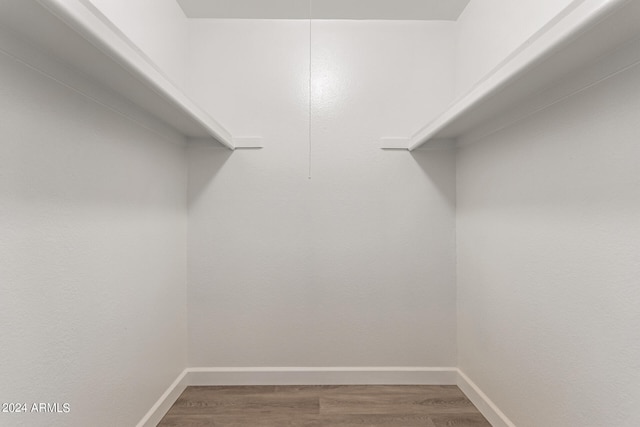 walk in closet featuring wood-type flooring