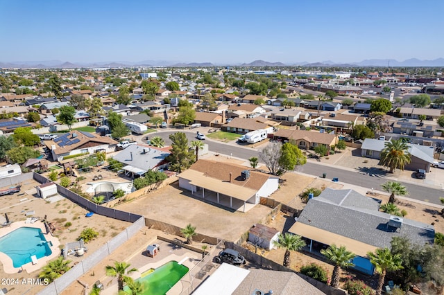 aerial view featuring a mountain view