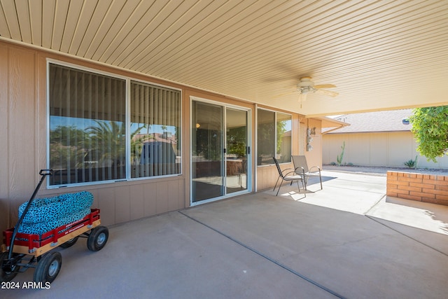 view of patio / terrace with ceiling fan