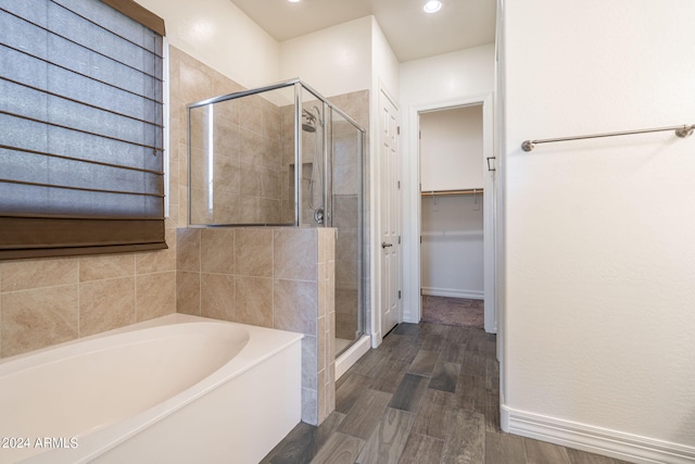 bathroom with plus walk in shower