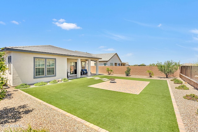 view of yard with a patio area