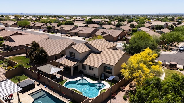 aerial view featuring a residential view