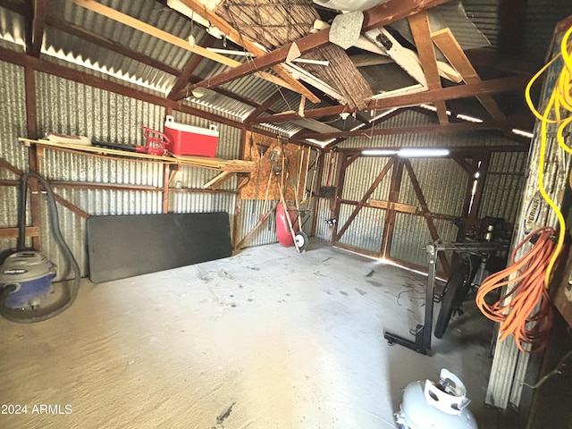 interior space featuring concrete floors