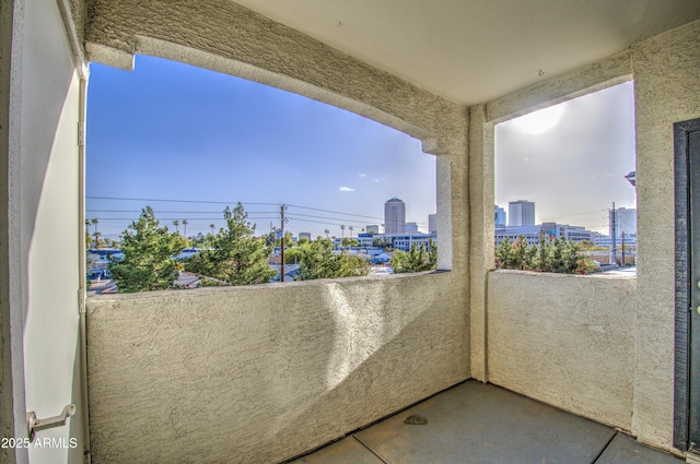 balcony with a city view