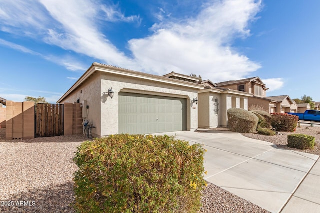 single story home with a garage