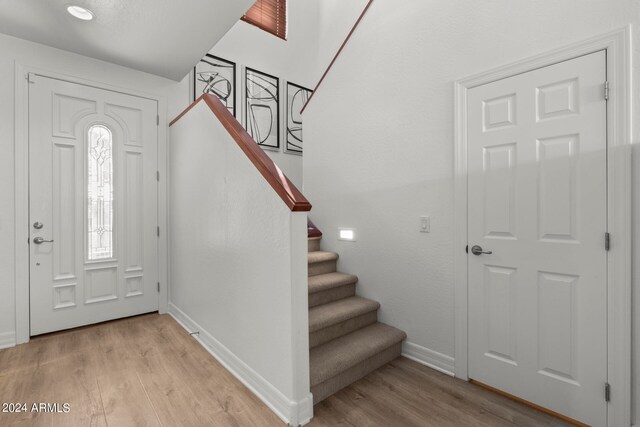 entrance foyer featuring light hardwood / wood-style flooring