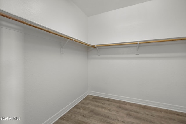 walk in closet featuring hardwood / wood-style floors