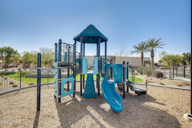 communal playground with fence