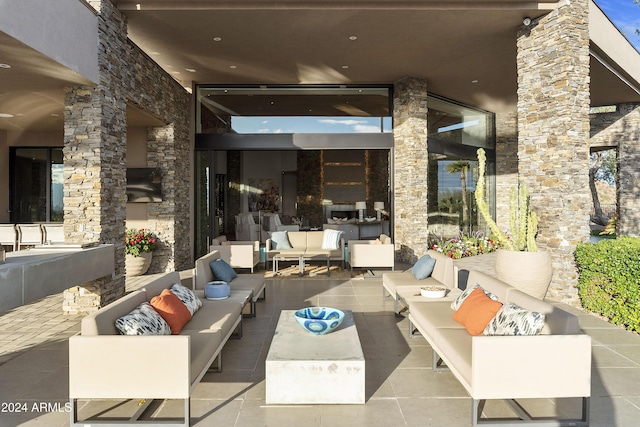 view of patio / terrace featuring an outdoor living space