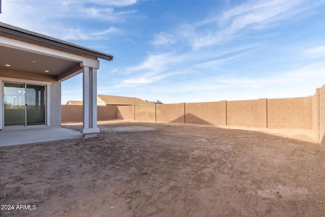 view of yard with a patio area