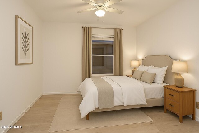 5941 W Venus Way, Chandler, AZ 85226 - bedroom featuring light wood-type flooring, baseboards, and ceiling fan