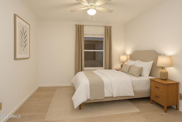 5941 W Venus Way, Chandler, AZ 85226 - bedroom featuring light wood-type flooring, baseboards, and ceiling fan