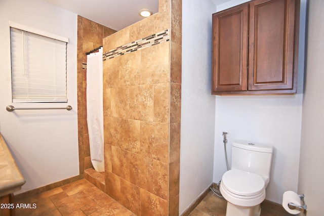 5941 W Venus Way, Chandler, AZ 85226 - full bath featuring walk in shower, toilet, baseboards, and stone finish flooring