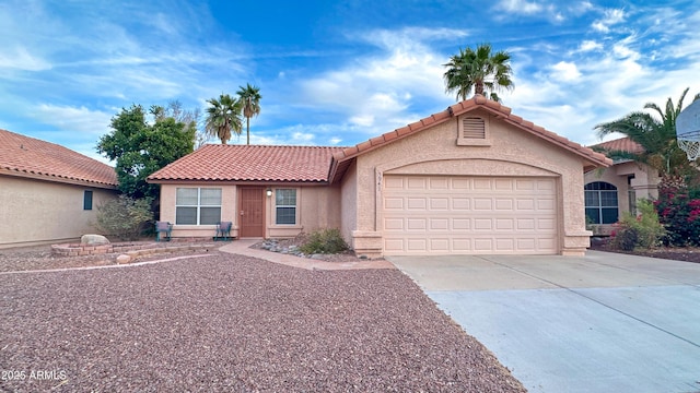 5941 W Venus Way, Chandler, AZ 85226 - view of front facade featuring concrete driveway, stucco siding, an attached garage, and a tiled roof
