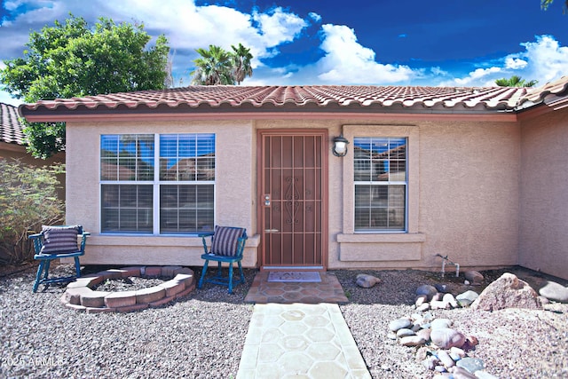 5941 W Venus Way, Chandler, AZ 85226 - property entrance featuring stucco siding and a tile roof