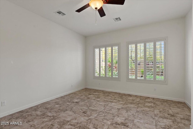 2145 N 88th St, Mesa, AZ 85207 - empty room featuring a ceiling fan, visible vents, and plenty of natural light