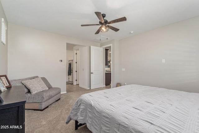 4514 W Hazel Ln, San Tan Valley, AZ 85144 - bedroom with light colored carpet, baseboards, and a ceiling fan