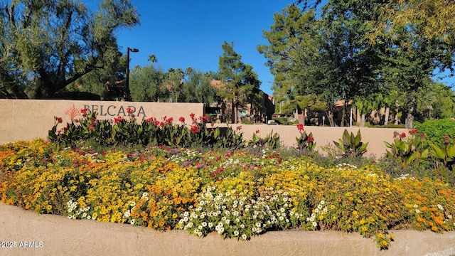 view of community sign