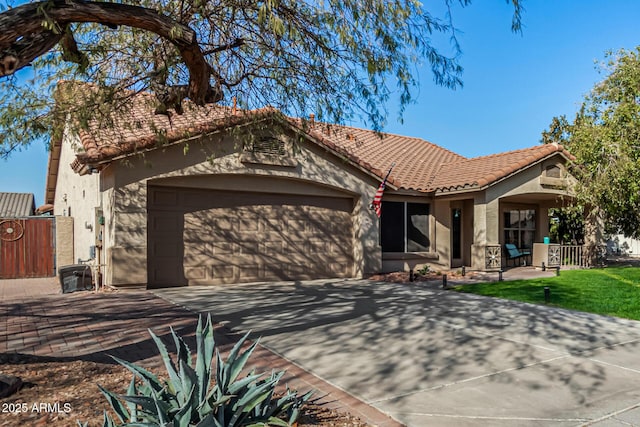 view of front of house with a garage