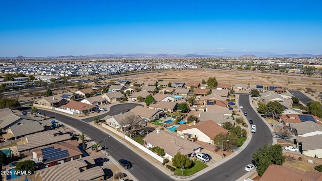 aerial view with a mountain view