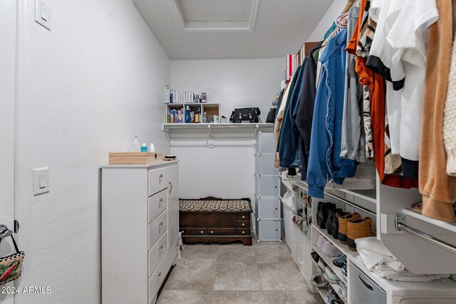 view of walk in closet