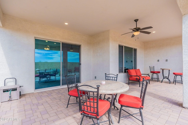 4863 W Picacho Dr, Eloy, AZ 85131 - view of patio / terrace featuring outdoor dining space and ceiling fan