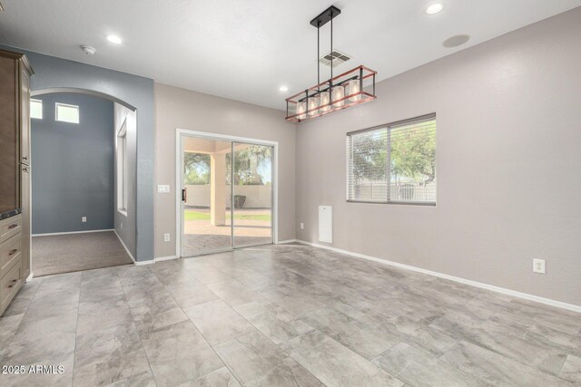 1918 E Megan St, Gilbert, AZ 85295 - unfurnished room featuring arched walkways, recessed lighting, and a smoke detector