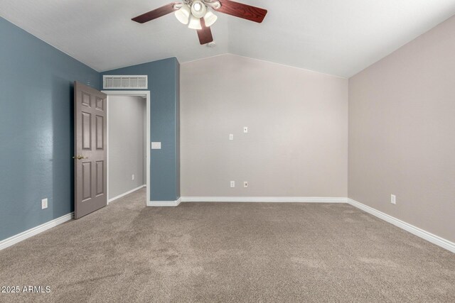 1918 E Megan St, Gilbert, AZ 85295 - unfurnished bedroom featuring carpet, lofted ceiling, and ceiling fan