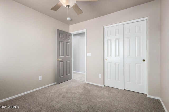 1918 E Megan St, Gilbert, AZ 85295 - unfurnished bedroom featuring carpet, a closet, and ceiling fan