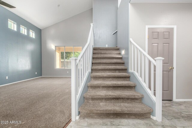 1918 E Megan St, Gilbert, AZ 85295 - staircase with high vaulted ceiling and plenty of natural light