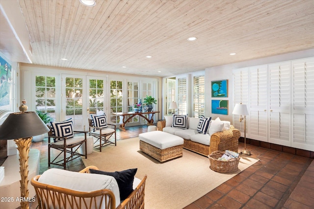 84 Biltmore Est, Phoenix, AZ 85016 - living area featuring recessed lighting and wood ceiling
