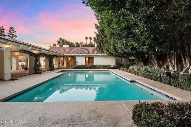 84 Biltmore Est, Phoenix, AZ 85016 - pool at dusk with a patio area and an outdoor pool