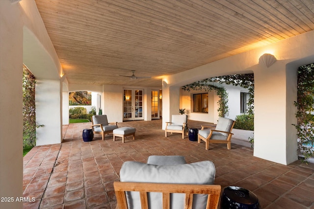 84 Biltmore Est, Phoenix, AZ 85016 - view of patio featuring french doors and outdoor lounge area